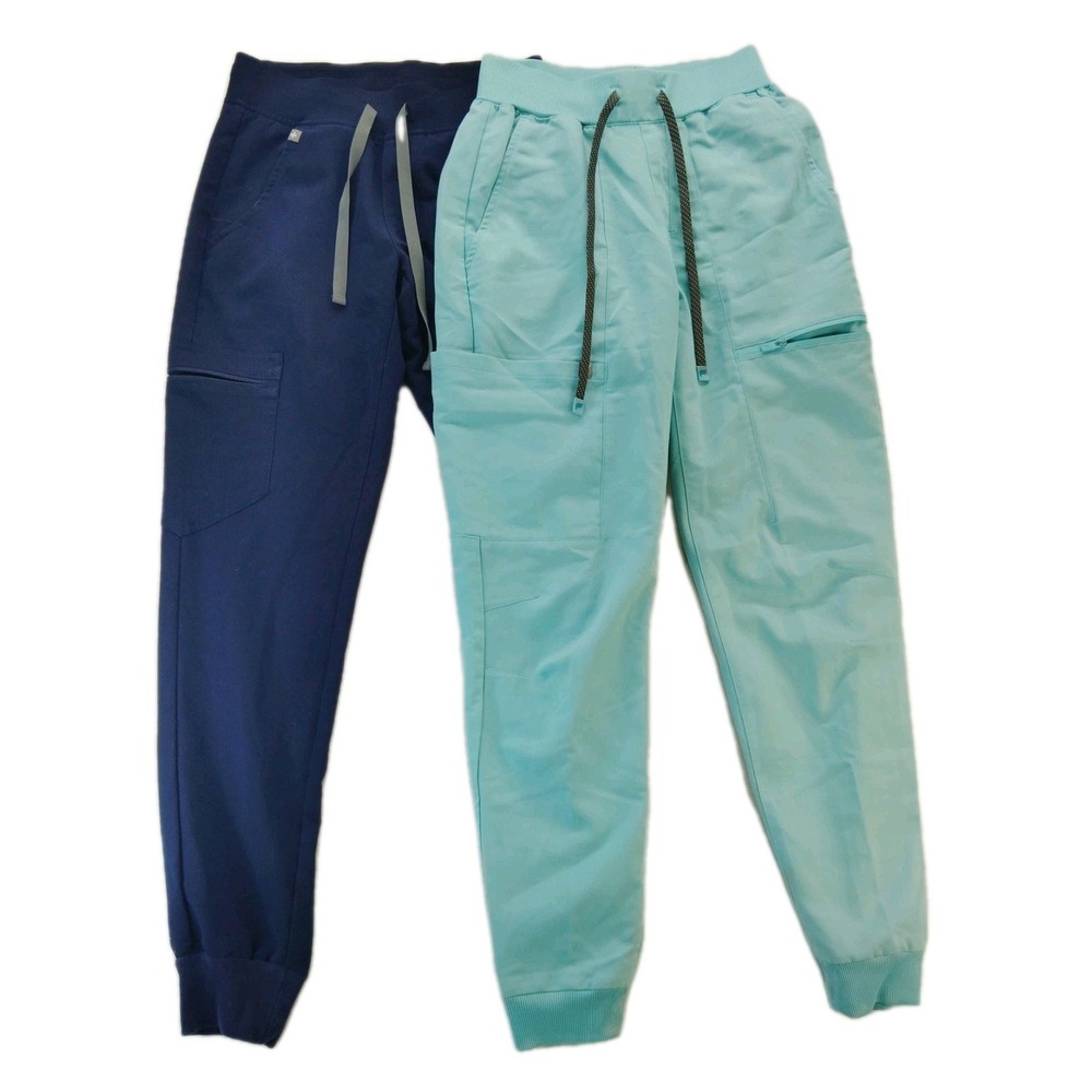 Fabletics On-Call Scrub Jogger & Figs Zamora Joggers Pants Sz XXS Blue/Aqua